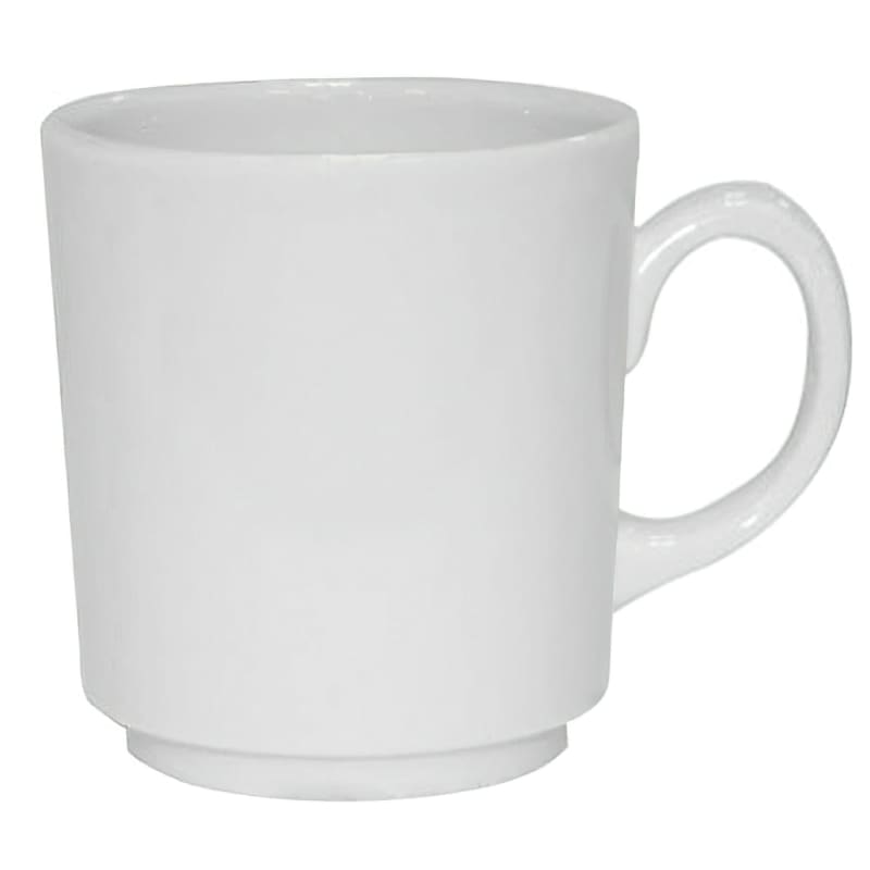G.E.T. Enterprises PA1101826324 Corona Actualite 9 oz. Bright White Porcelain Stackable Tea Cup