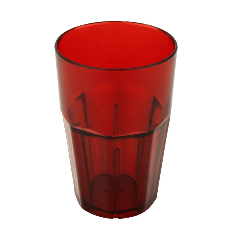 G.E.T. 9910-1-R Bahama™ 10oz. Round Red SAN Plastic Double Rocks Tumbler