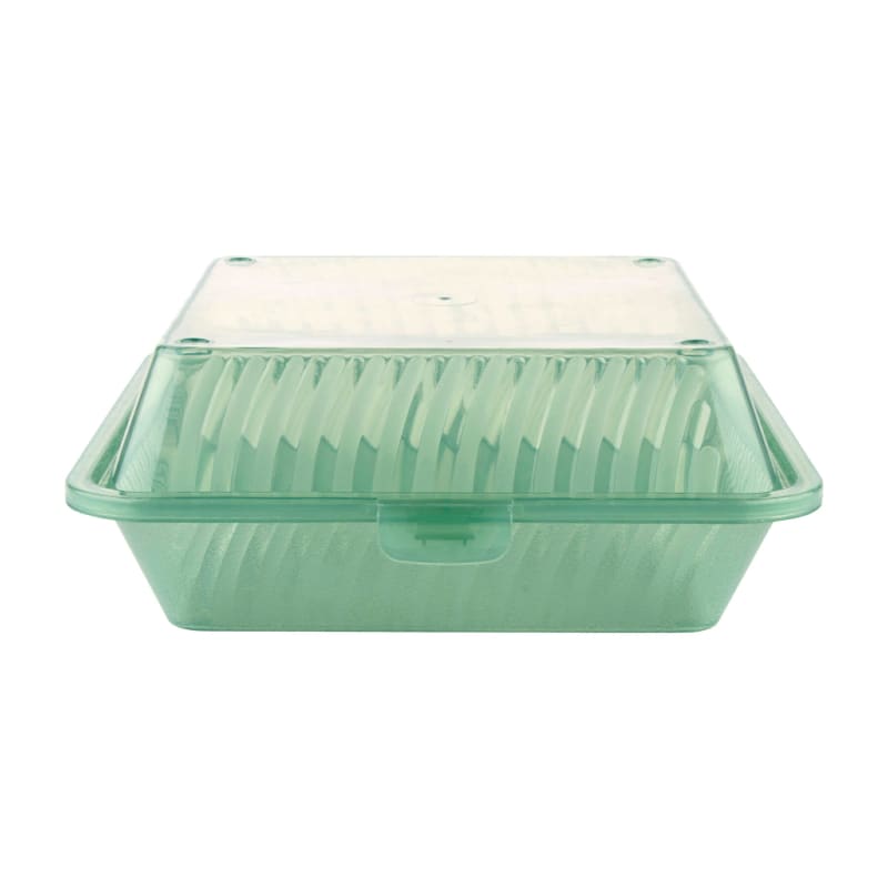 G.E.T. Enterprises EC-09-1-JA 3-Compartment, Polypropylene, Jade, Food Reusable Container, 9" L x 9" L x 3.5" H Reusable Takeout Container
