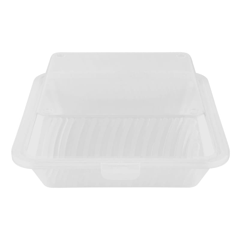 G.E.T. Enterprises EC-10-1-CL Single Entree, Polypropylene, Clear, Food Reusable Container, 9" L x 9" W x 3.5" H Reusable Takeout Container