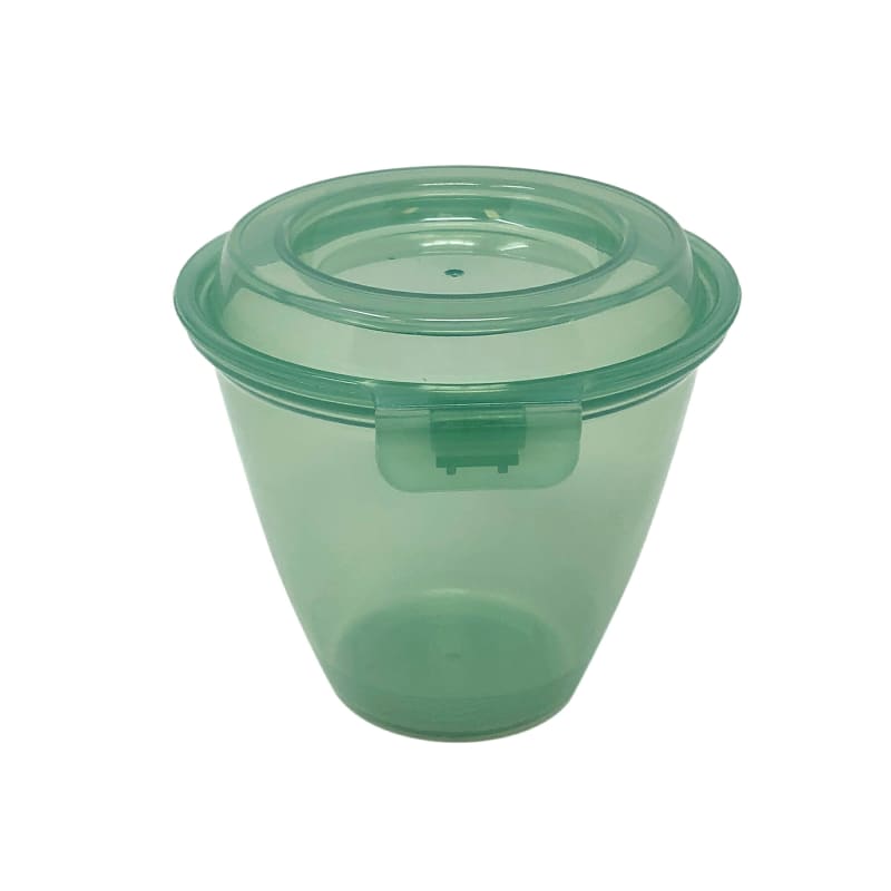 G.E.T. EC-20-JA 6 oz. Polypropylene, Jade, Reusable Side-Dish/Large Sauce Cup with Hinged Lid, (6.75 oz. rim-full), 3.25" Top Dia., 3" Tall Reusable Takeout Container