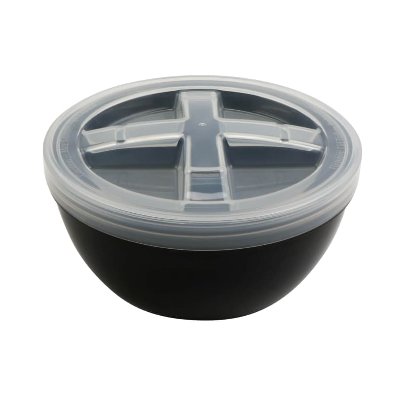 G.E.T. Enterprises EC-26-2X-BK/CL 32 oz. Polypropylene, Black/Clear, Reusable Soup Container, (41 oz. Rim-Full), 6.5" Top Dia., 3.25" Tall Reusable Takeout Container