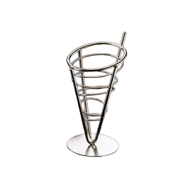 American Metalcraft SS59 5" x 9" Conical Stainless Steel Ironworks French Fry Basket