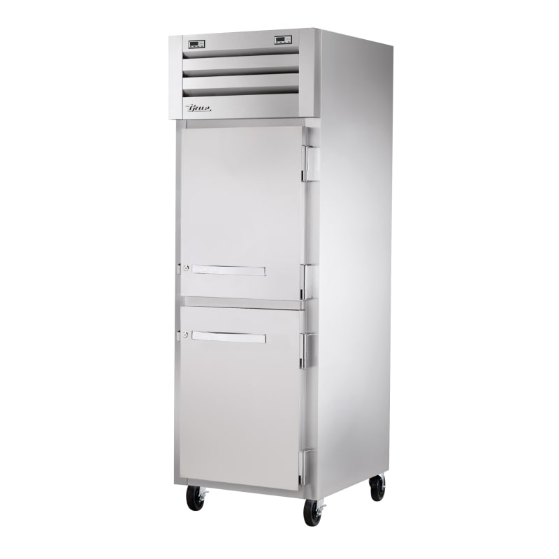 True STR1DTA-2HS-HC 27 1/2 " Dual Temperature Reach-In Refrigerator/Freezer Combo with Two Solid Half Doors
