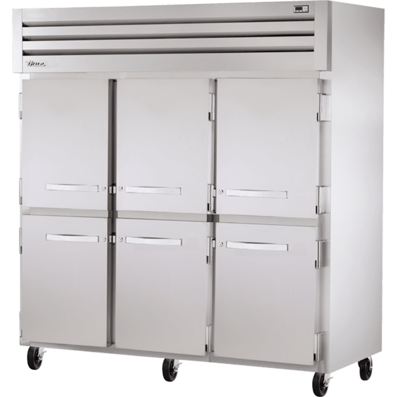 True STG3F-6HS-HC 77 3/4" Reach-In Freezer with Six Half Solid Doors