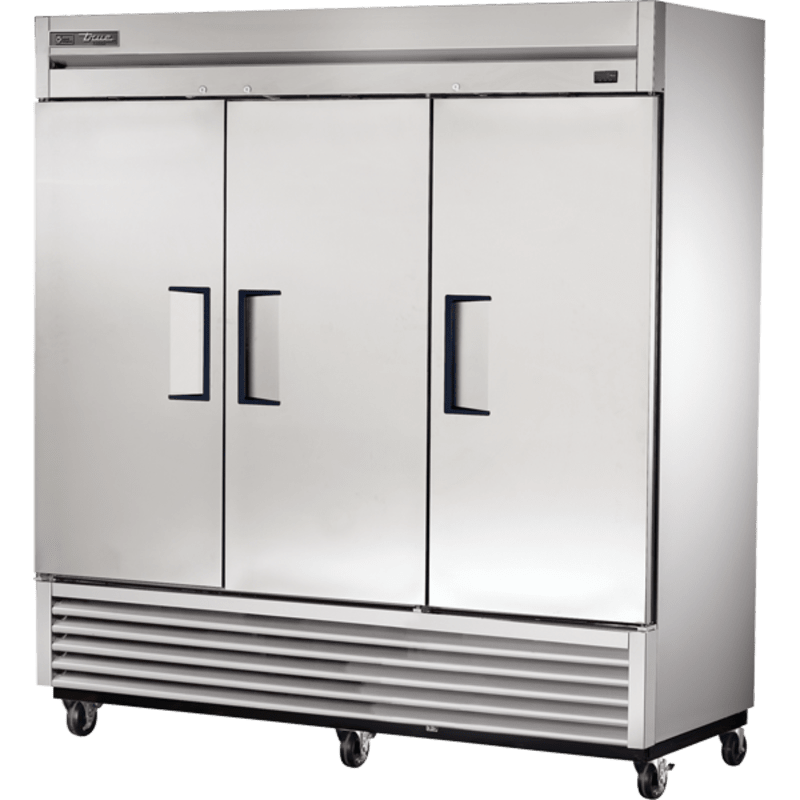 True T-72F-HC 78" Solid Swing Door Three Section Reach-In Freezer