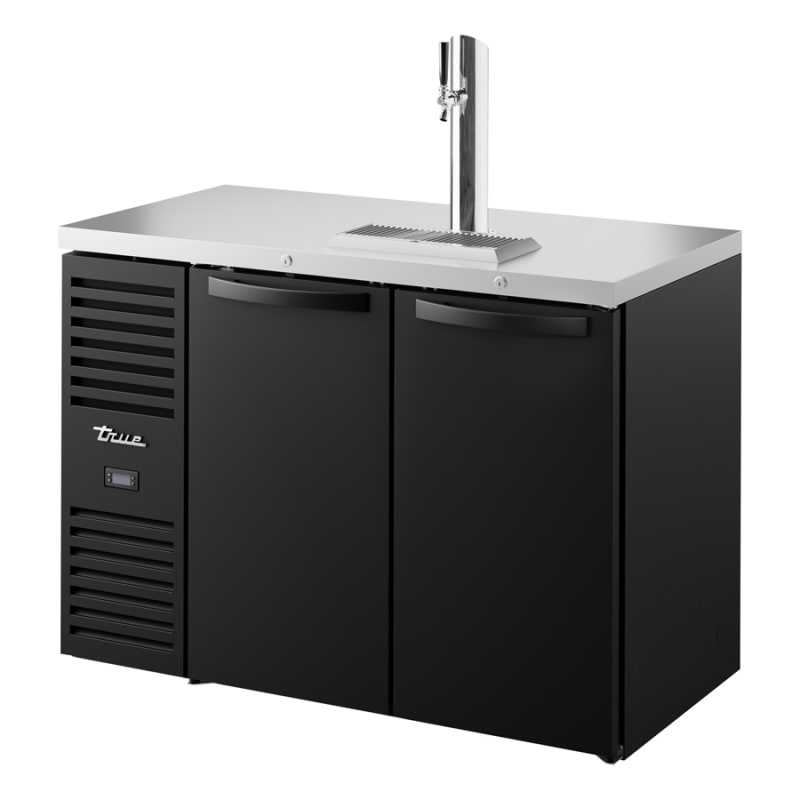 True TDR48-RISZ1-L-B-SS-1 48" Two Solid Door Reach-In Refrigerated Draft Bar Cooler
