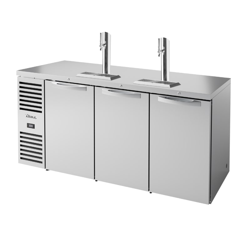 True TDR72-RISZ1-L-S-SSS-1 72" Three Solid Door Reach-In Refrigerated Draft Bar Cooler