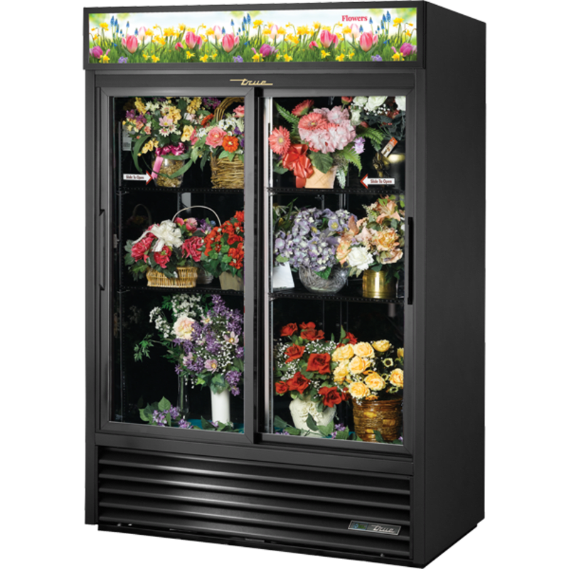 True GDM-47FC-HC-LD 54 1/8" Two Glass Slide Door Refrigerated Floral Case