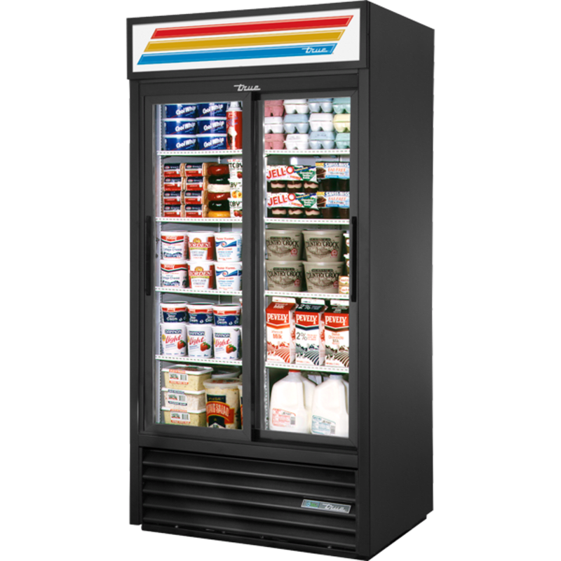 True GDM-33-HC-LD 39 1/2" Two Sliding Glass Door Refrigerated Merchandiser