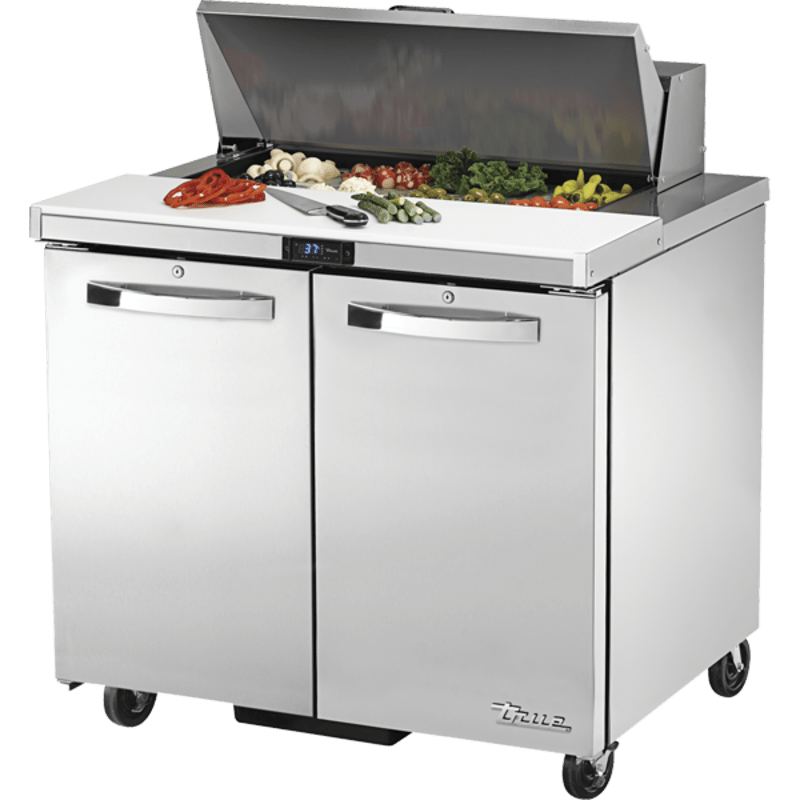 True TSSU-36-08-HC~SPEC3 36" Sandwich/Salad Prep Table w/ Refrigerated Base, Silver