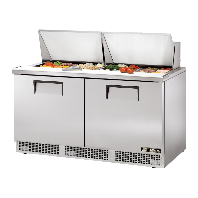 True TFP-64-24M-HC 64" Food Prep Table With Two Solid Door Refrigerated Base