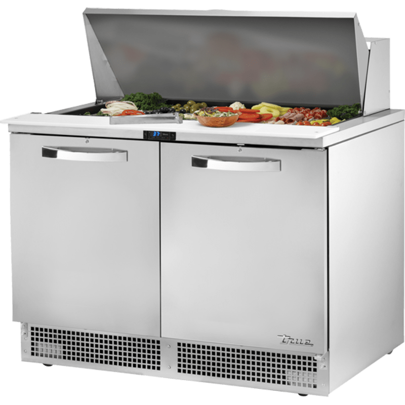 True TFP-48-18M-HC~SPEC3 48" Sandwich/Salad Prep Table w/ Refrigerated Base, Black