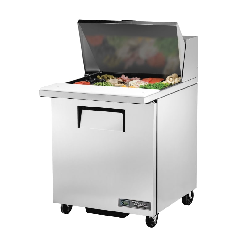 True TSSU-27-12M-C-HC 27" Mega Top Sandwich/Salad Prep Table With One Door Refrigerated Base