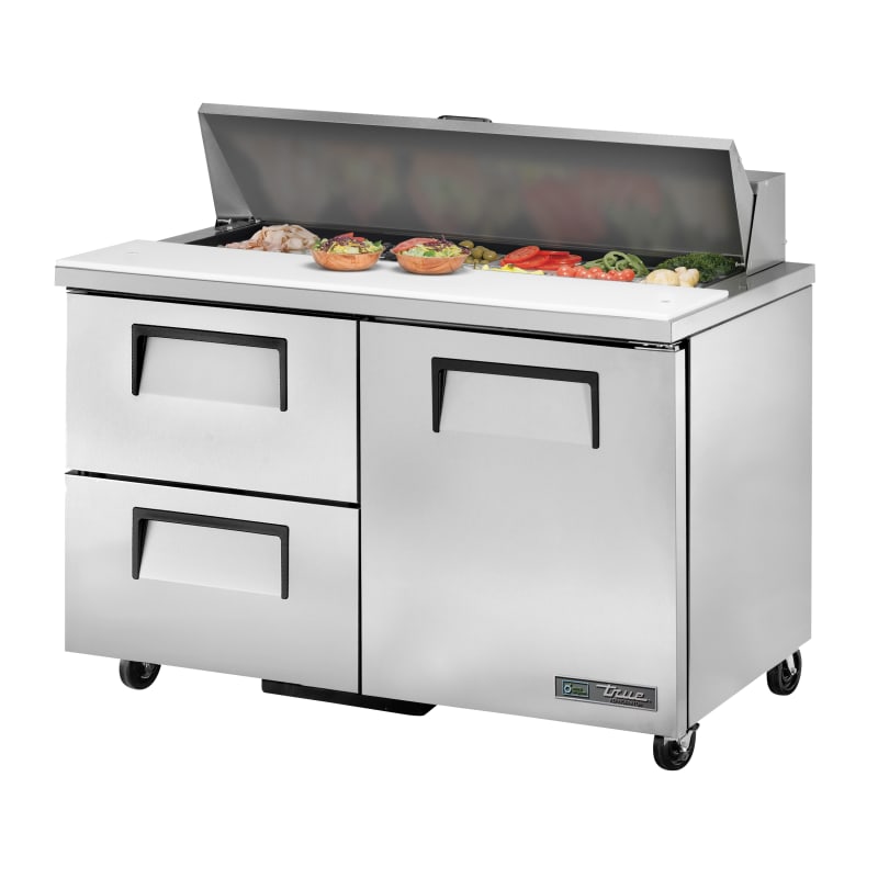 True TSSU-48-12D-2-HC 48" Sandwich/Salad Prep Table With Two Drawers and One Door Refrigerated Base
