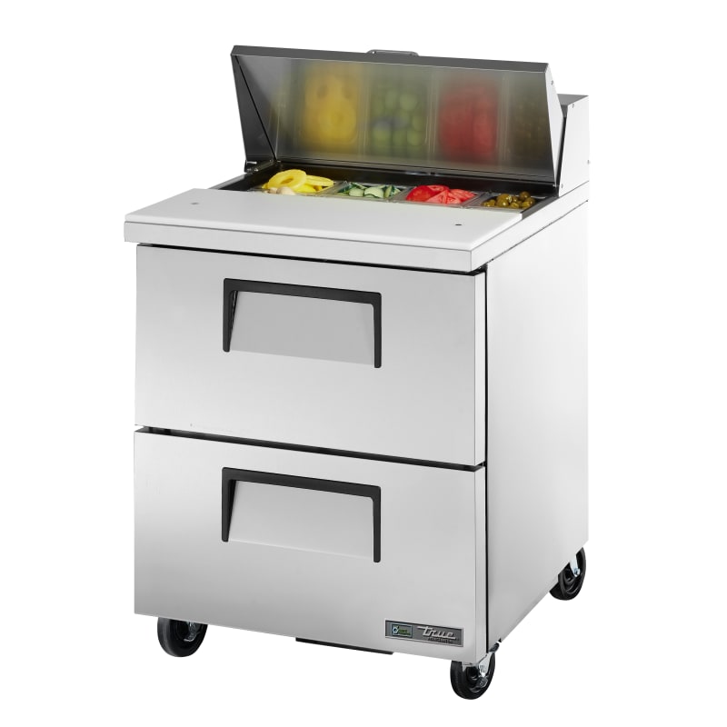 True TSSU-27-08D-2-HC 27" Sandwich/Salad Prep Table With Two Drawer Refrigerated Base