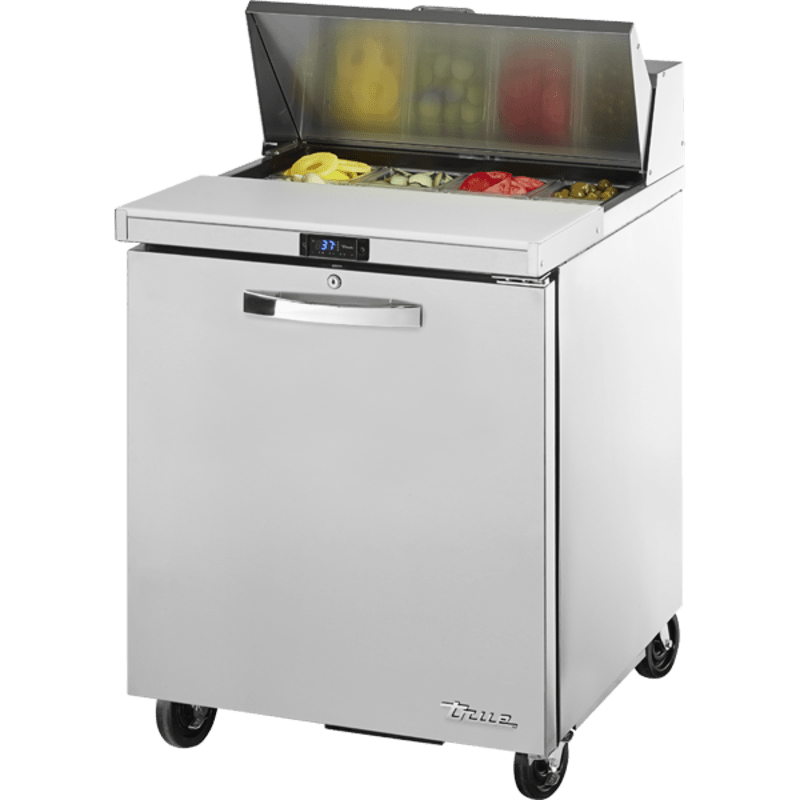 True TSSU-27-08-HC~SPEC3 27" Sandwich/Salad Prep Table w/ Refrigerated Base, Silver