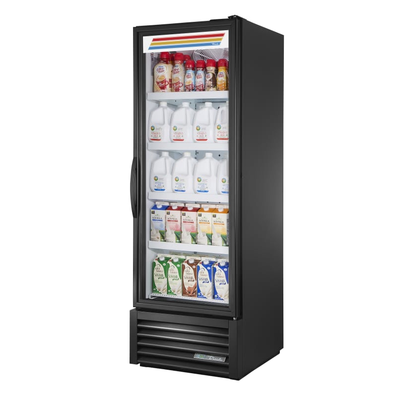 True FLM-27~TSL01 Refrigerator, Merchandiser Stainless Steel, Black