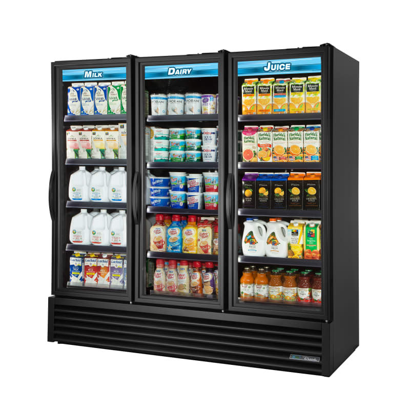 True FLM-81~TSL01 Refrigerator, Merchandiser Stainless Steel, Black