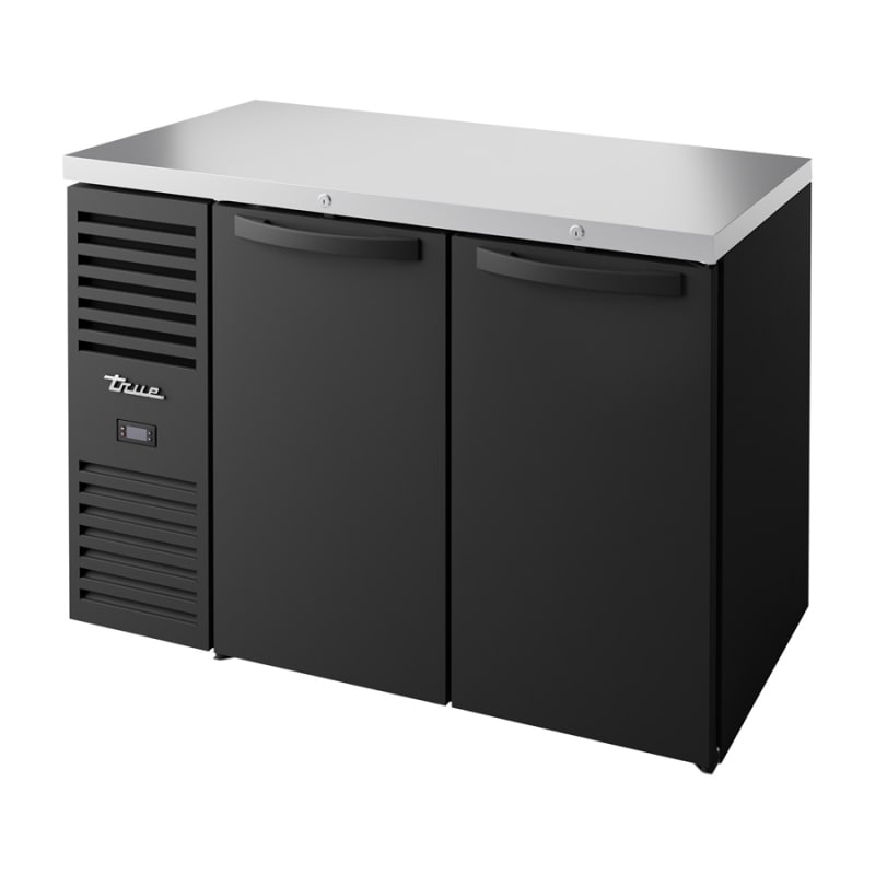 True TBR48-RISZ1-L-B-SS-1 48" Two Locking Solid Swinging Door Back Bar Cooler