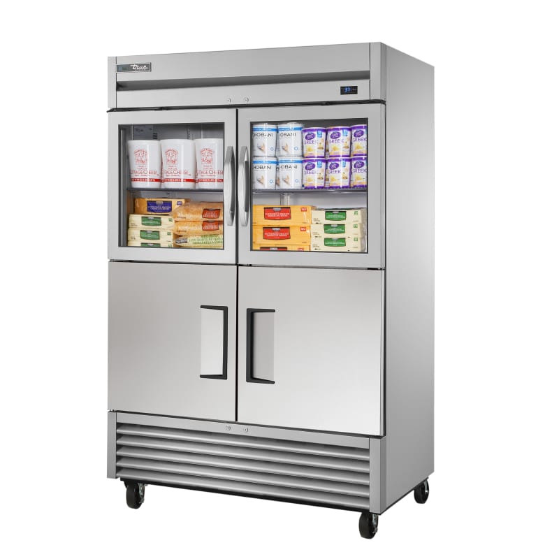 True TS-49-2-G-2-HC~FGD01 54 1/10" Two Section Reach-In Refrigerator, Silver