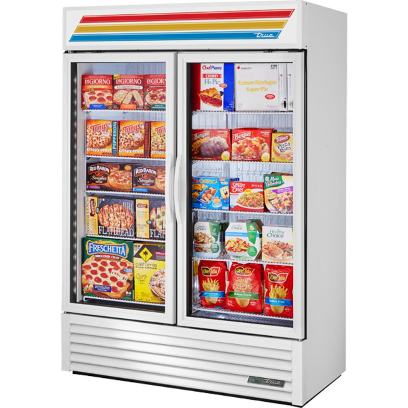 True GDM-49F-HC~TSL01 54 1/8" Two Section Display Freezer, White