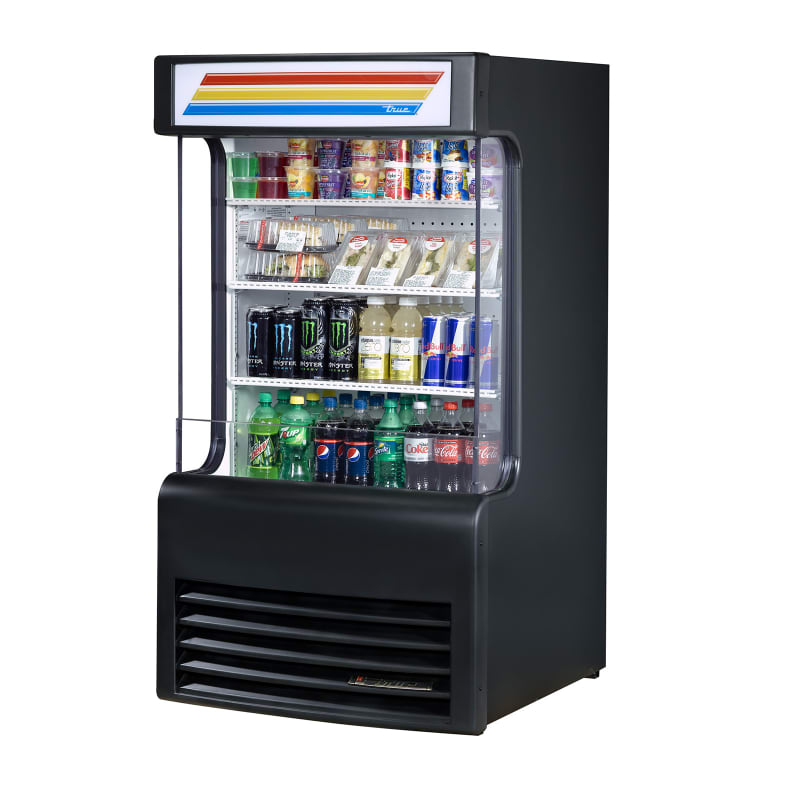 True TAC-14GS-HC-LD Vertical Air Curtain Merchandiser With LED Lighting