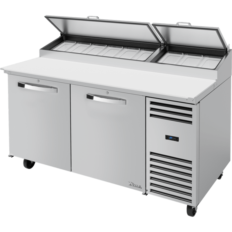 True TPP-AT-67-HC~SPEC3 67" Pizza Prep Table w/ Refrigerated Base, Silver
