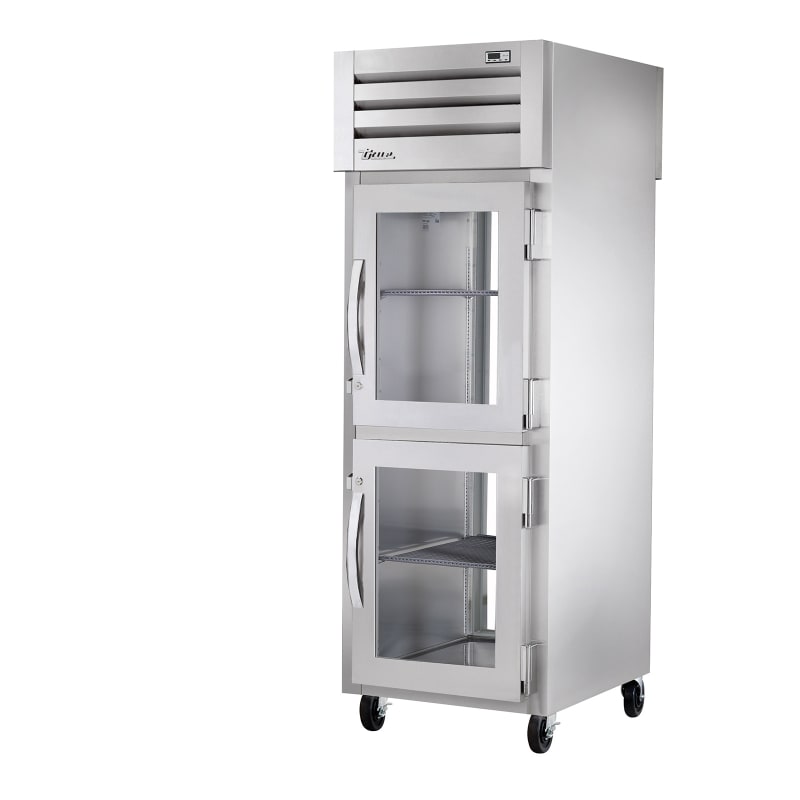 True STA1RPT-2HG-1G-HC 27 1/2" One Section Pass Thru Refrigerator, Silver