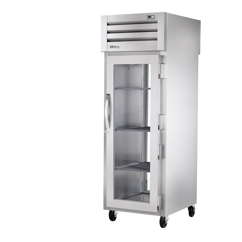 True STA1RPT-1G-1G-HC 27 1/2" One Section Pass Thru Refrigerator, Silver