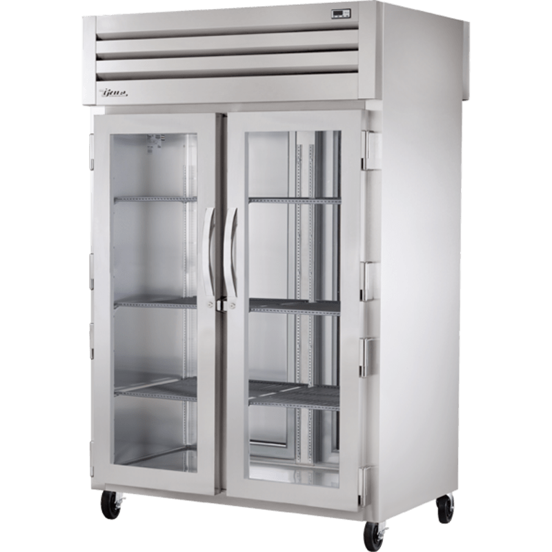 True STA2RPT-2G-2S-HC 52 3/5" Two Section Pass Thru Refrigerator, Silver