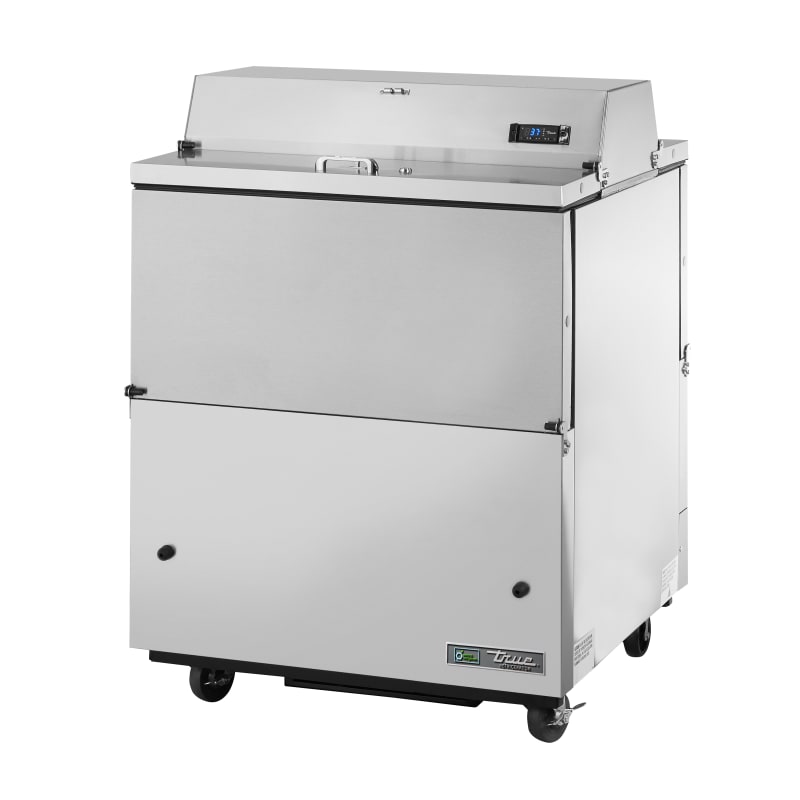 True TMC-34-S-DS-SS-HC 34" dual-sided Milk Cooler with Stainless Steel Exterior & Interior, Silver & White