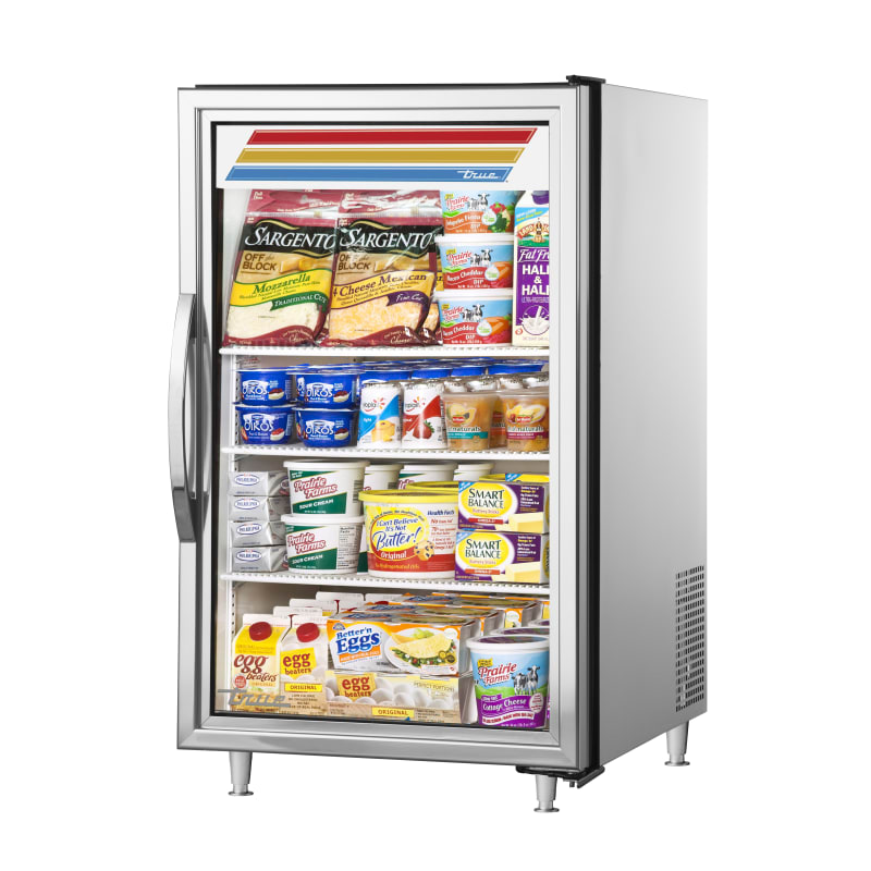 True GDM-07-S-HC~TSL01 24" Swing Door Stainless Steel Countertop Merchandiser, Silver