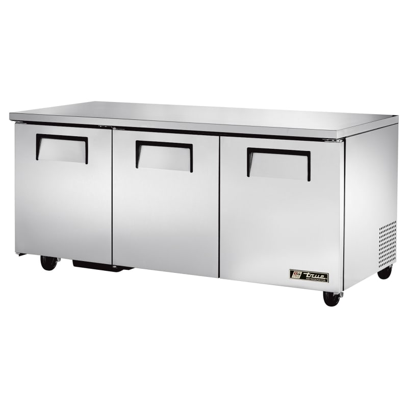 True TUC-72-HC 72" Three Solid Door Undercounter Refrigerator