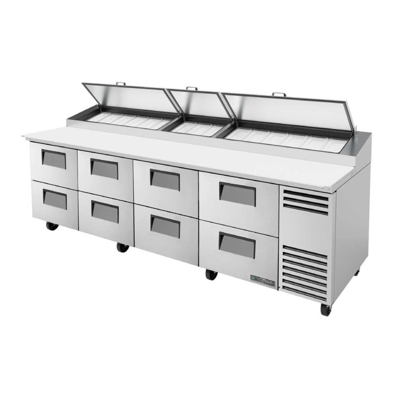 True TPP-AT-119D-8-HC 119" eight Drawer Prep Table With Refrigerated Base