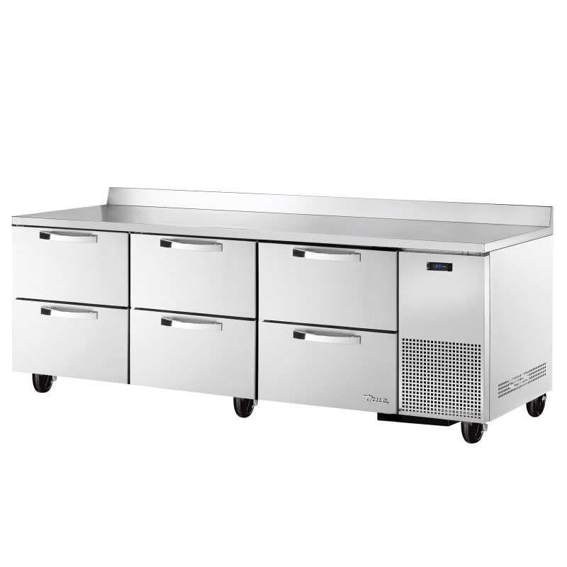 True TWT-93D-6-HC~SPEC3 93"  Six Drawered Stainless Steel Worktop Refrigerator, Silver