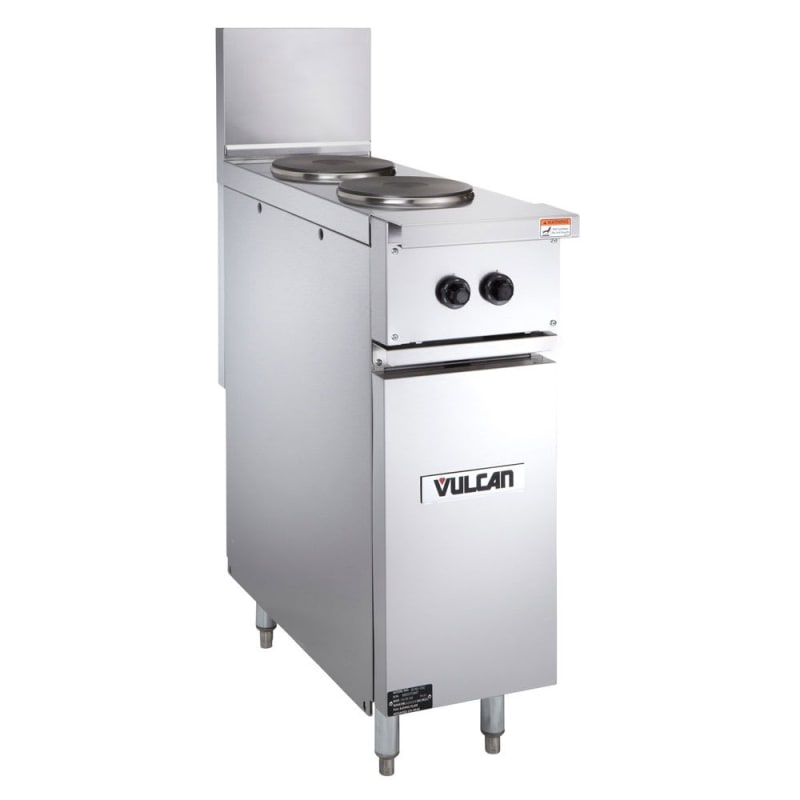 Vulcan EV12-2FP240 12" Electric Restaurant Range, (2) 2.0 Kw 9-1/2" Round French Plates With Enclosed Base