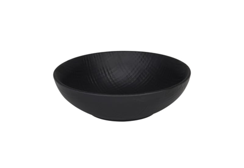 Cal-Mil 22329-6-13 Sedona 22 oz. Textured Black Round Melamine Bowl