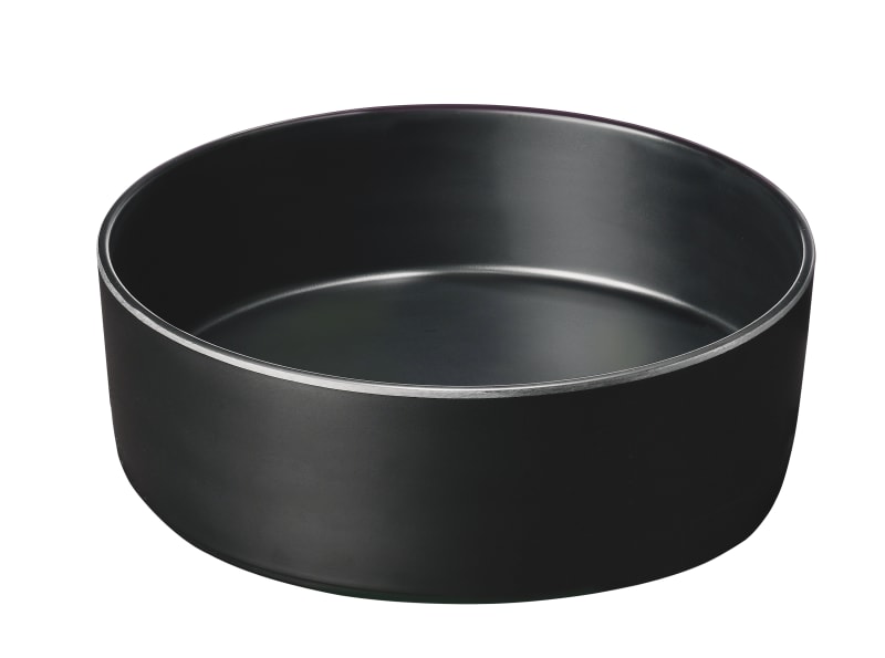 Cal-Mil 22500-10-13 Hudson 120 oz. Black Raise Rim Round Melamine Bowl