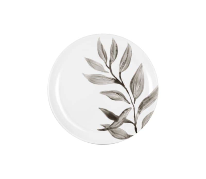 Cal-Mil 22351-7-118 Botanica 7" White and Black  Round Melamine Plate
