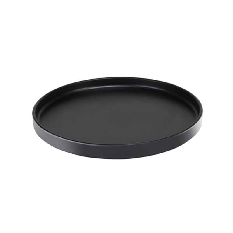 Cal-Mil 22026-10-13 Hudson 10 1/2" Black Low Rim Round Melamine Plate