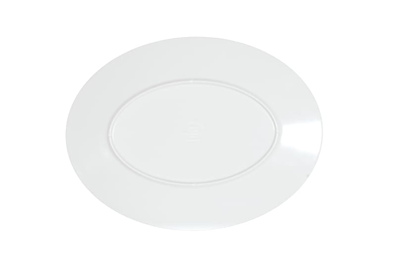 Cal-Mil 22460-912-15 Classic Rim 12" x 9" White Oval Melamine Platter