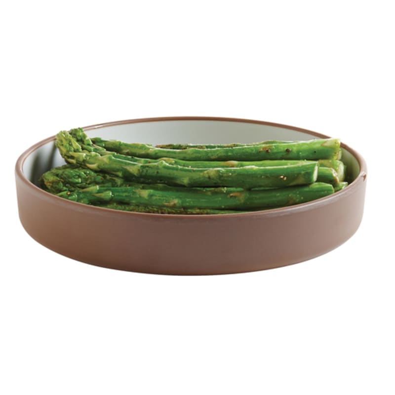 Cal-Mil 22017-8-89 Hudson 8" Stoneware Brown and White Raise Rim Round Melamine Plate