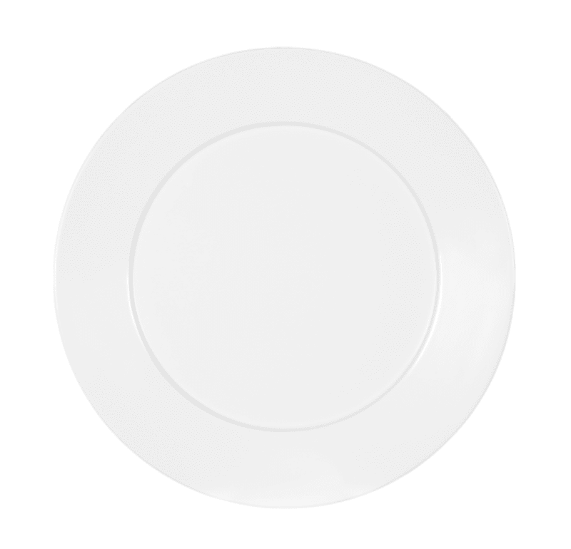 Cal-Mil 22446-7-15 Classic Rim 7" White  Round Melamine Plate