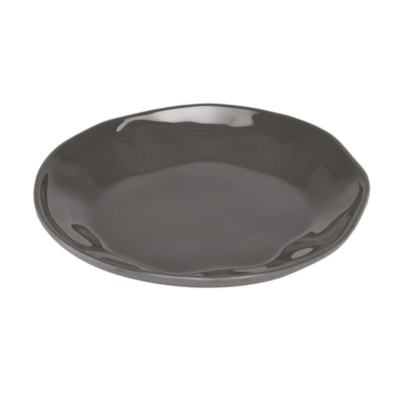 Cal-Mil 22304-7-101 Marin 6 1/2" Dark Cinder Grey  Oval Melamine Plate