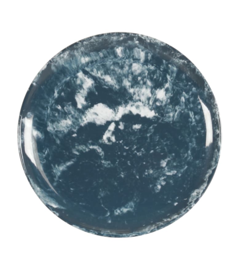 Cal-Mil 22351-7-119 Reactive 7" Blue and White Round Melamine Plate