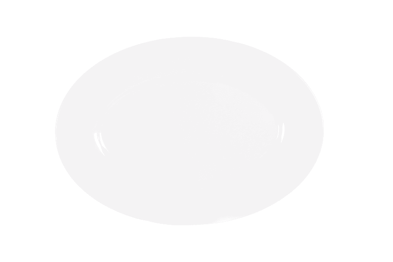 Cal-Mil 22460-79-15 Classic Rim 9.75" x 7.25" White Oval Melamine Platter