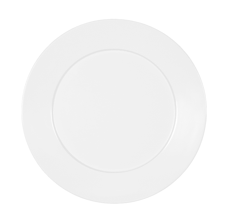 Cal-Mil 22446-9-15 Classic Rim 9" White  Round Melamine Plate
