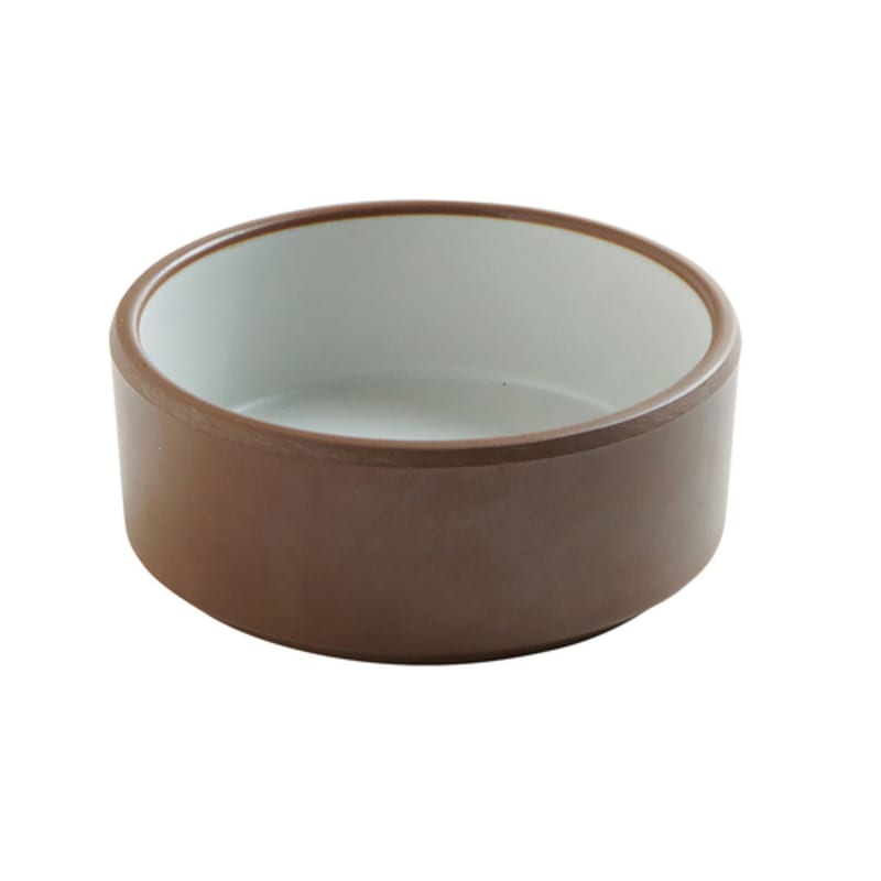 Cal-Mil 22027-89 Hudson 6 oz. Stoneware Brown and White Straight Sided Round Melamine Ramekin