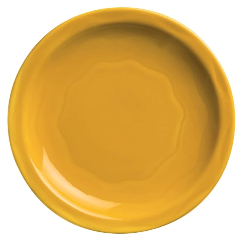 Libbey 903033009 Cantina 6 1/4" Saffron Carved Round Porcelain Plate - 12/Case
